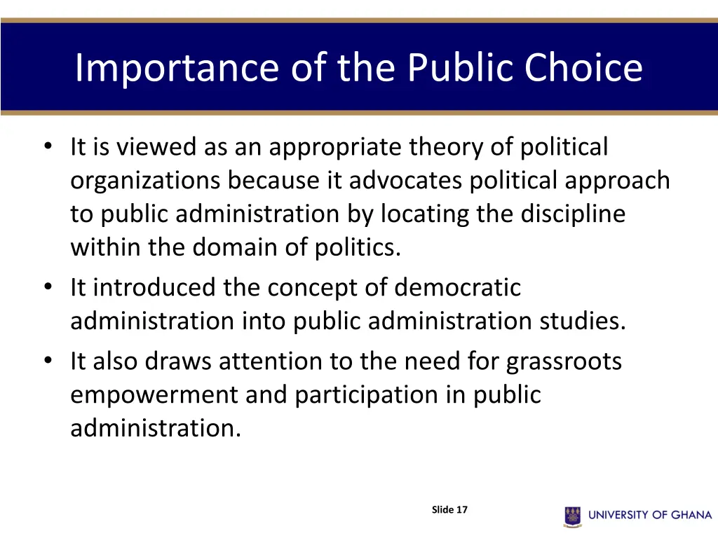 importance of the public choice