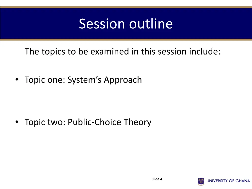 session outline