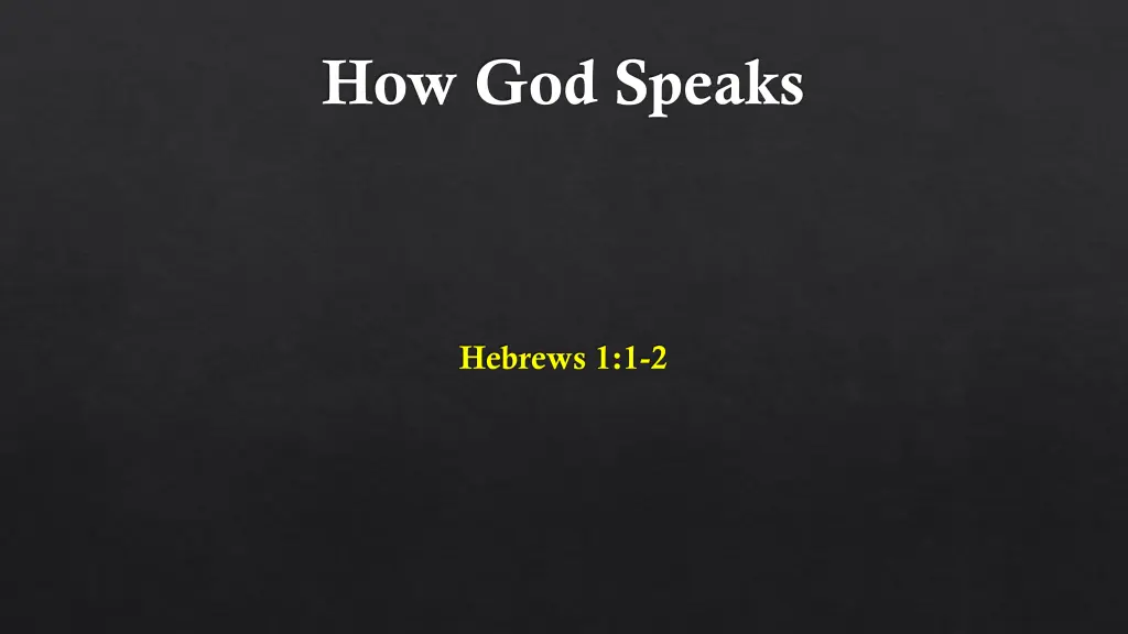 how god speaks