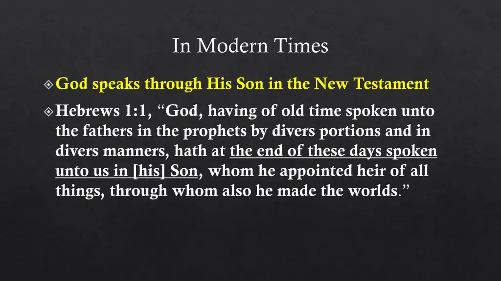 in modern times