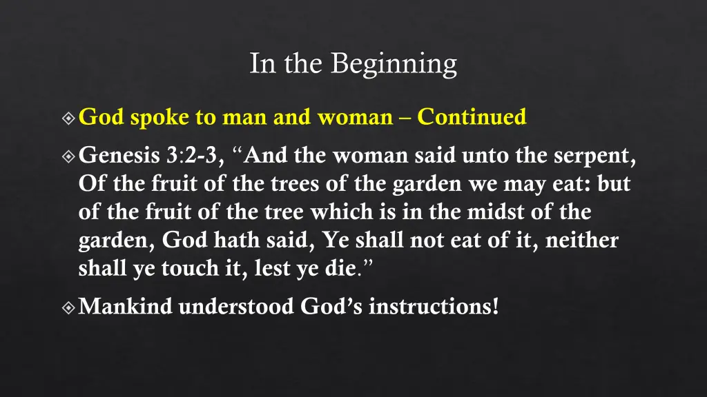 in the beginning 3