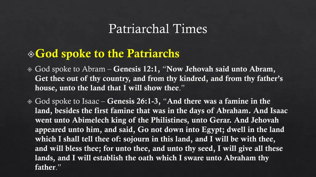 patriarchal times