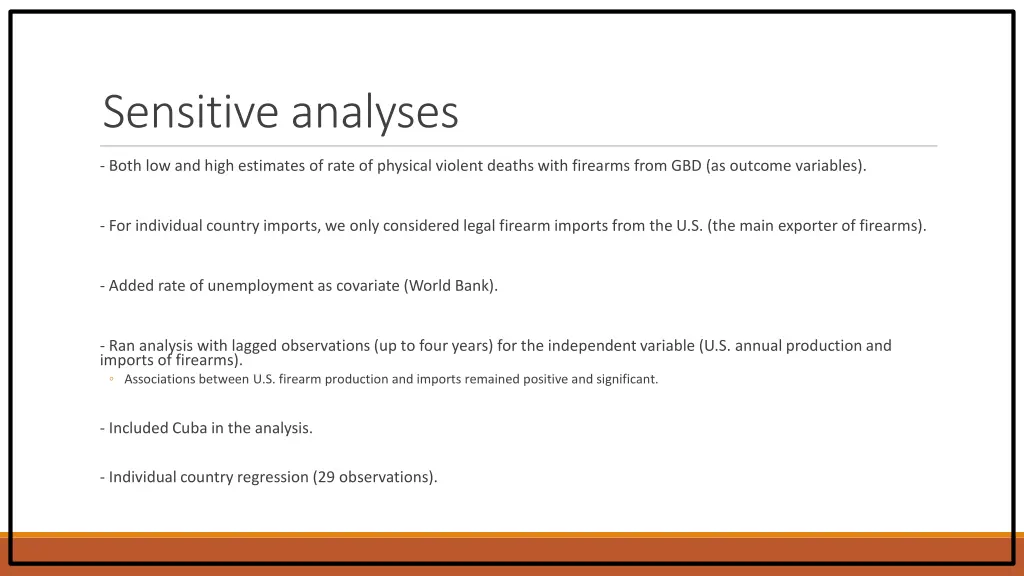 sensitive analyses