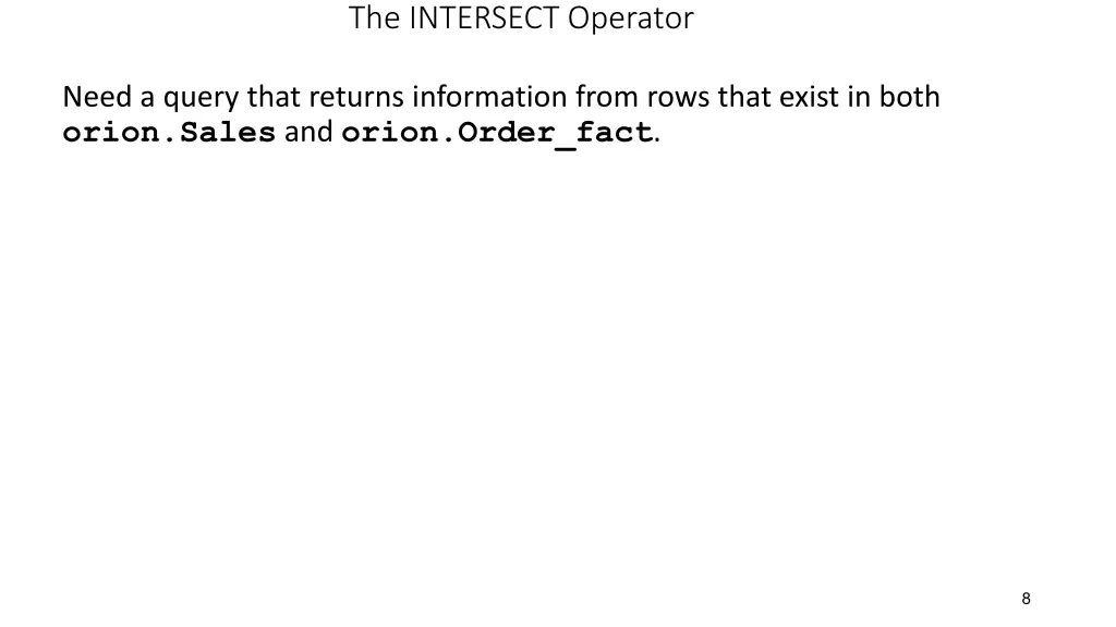 the intersect operator 1