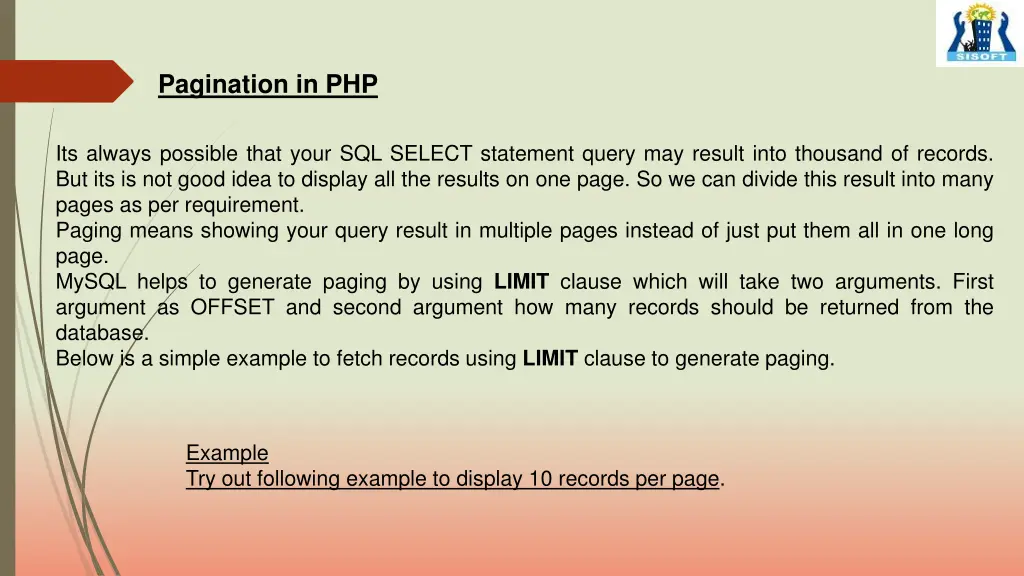 pagination in php
