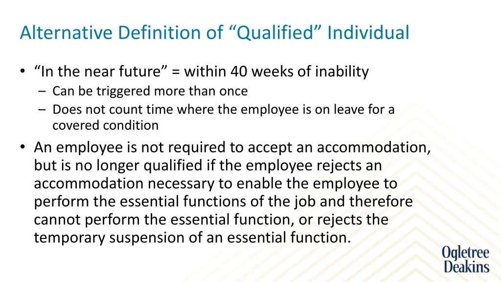 alternative definition of qualified individual 1