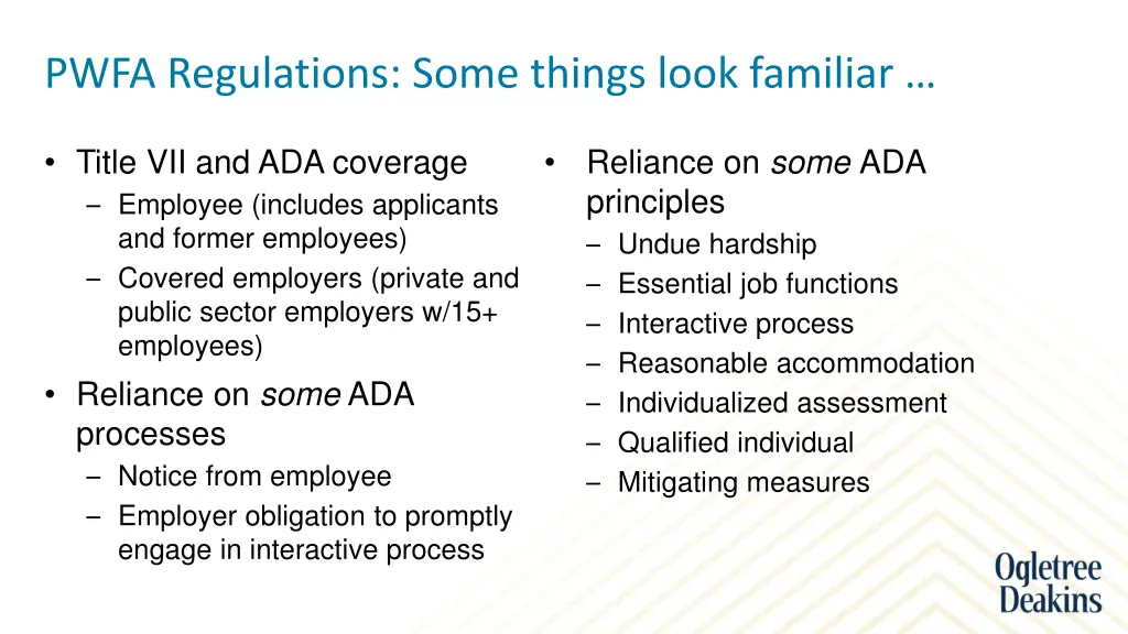 pwfa regulations some things look familiar