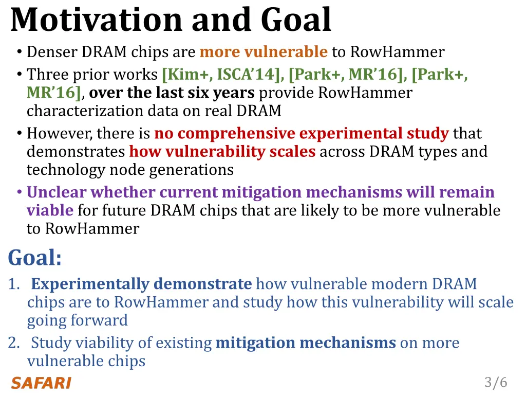 motivation and goal denser dram chips are more