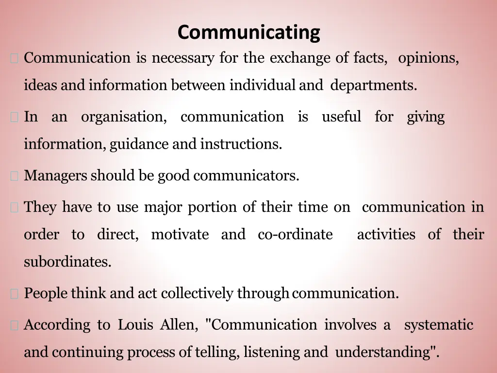 communicating
