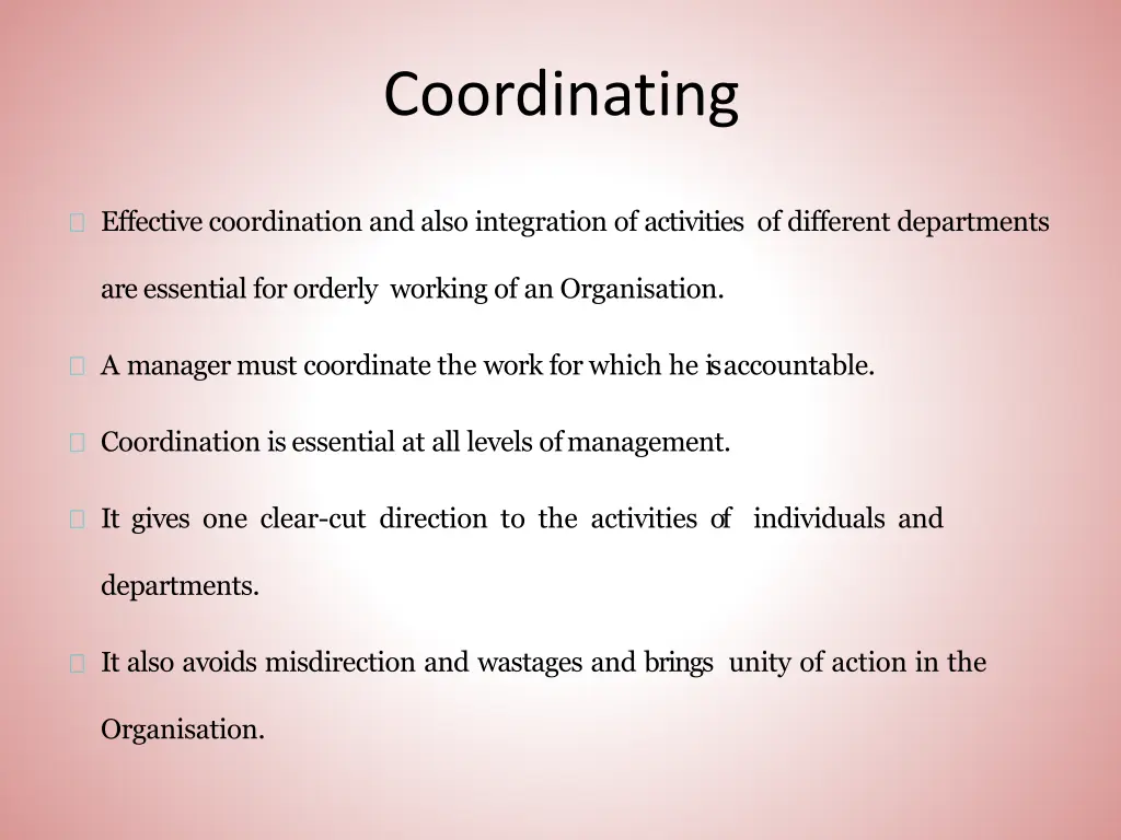coordinating