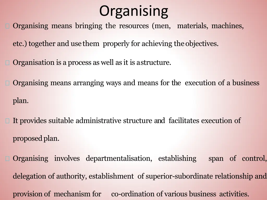 organising