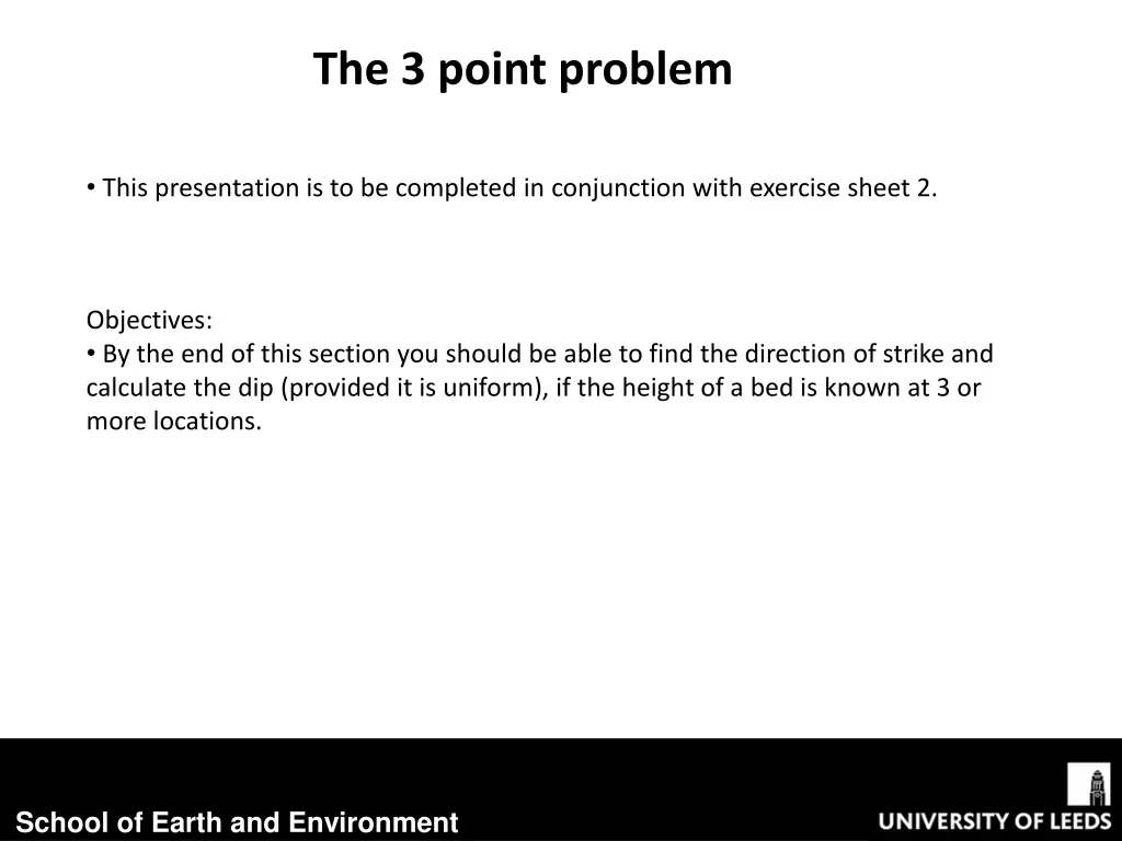 the 3 point problem