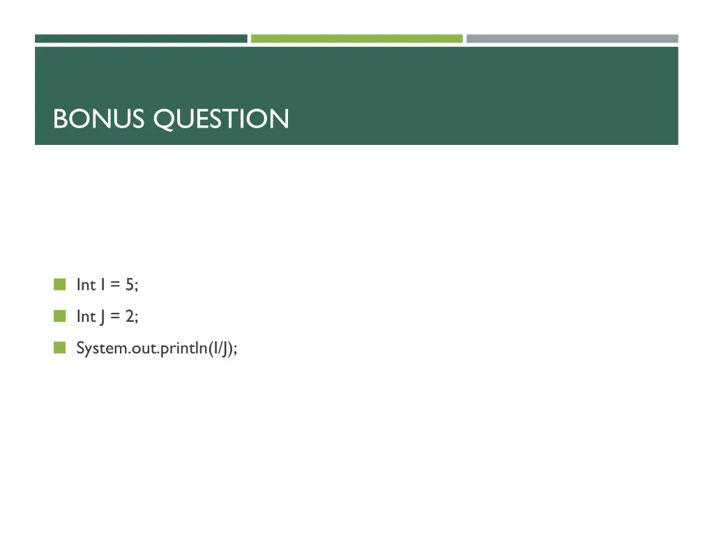 bonus question