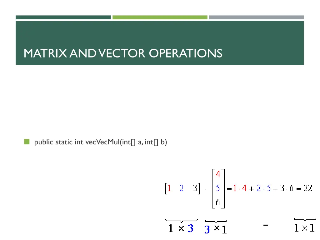 matrix and vector operations 2