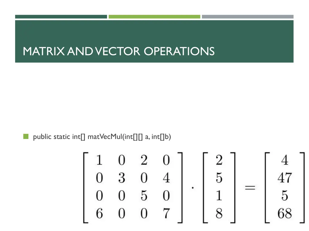 matrix and vector operations 3