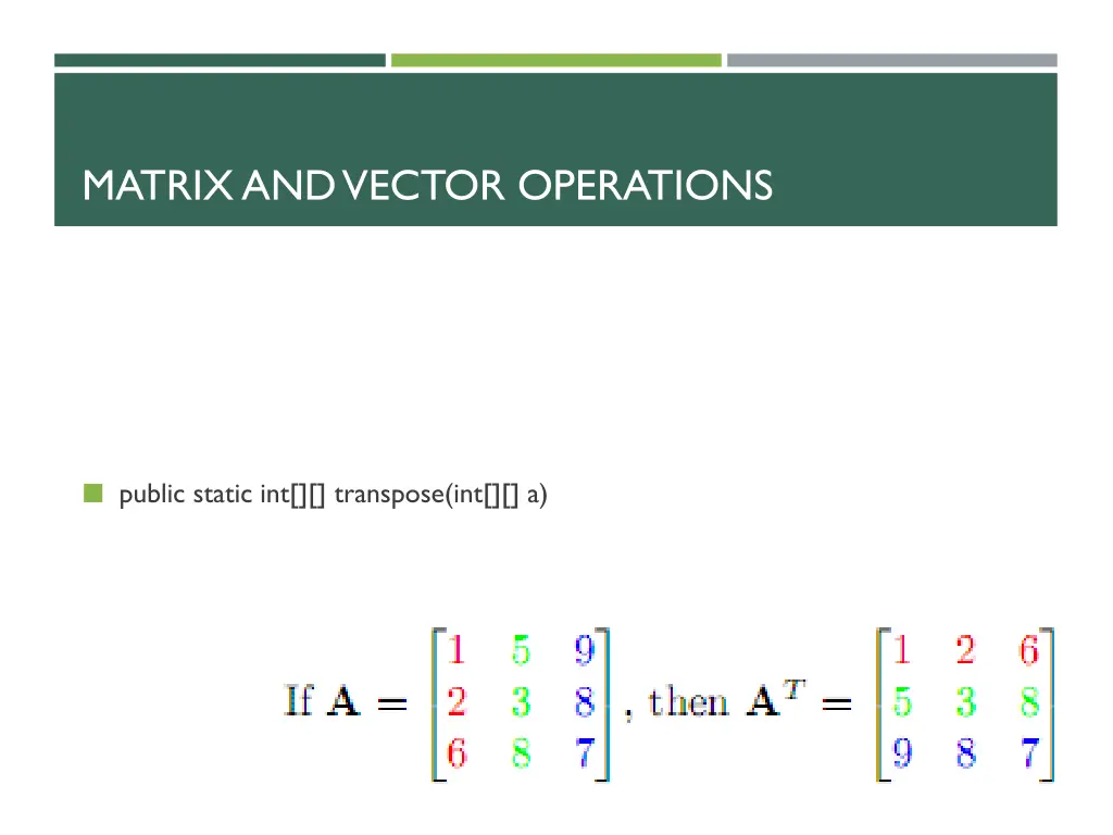 matrix and vector operations 4