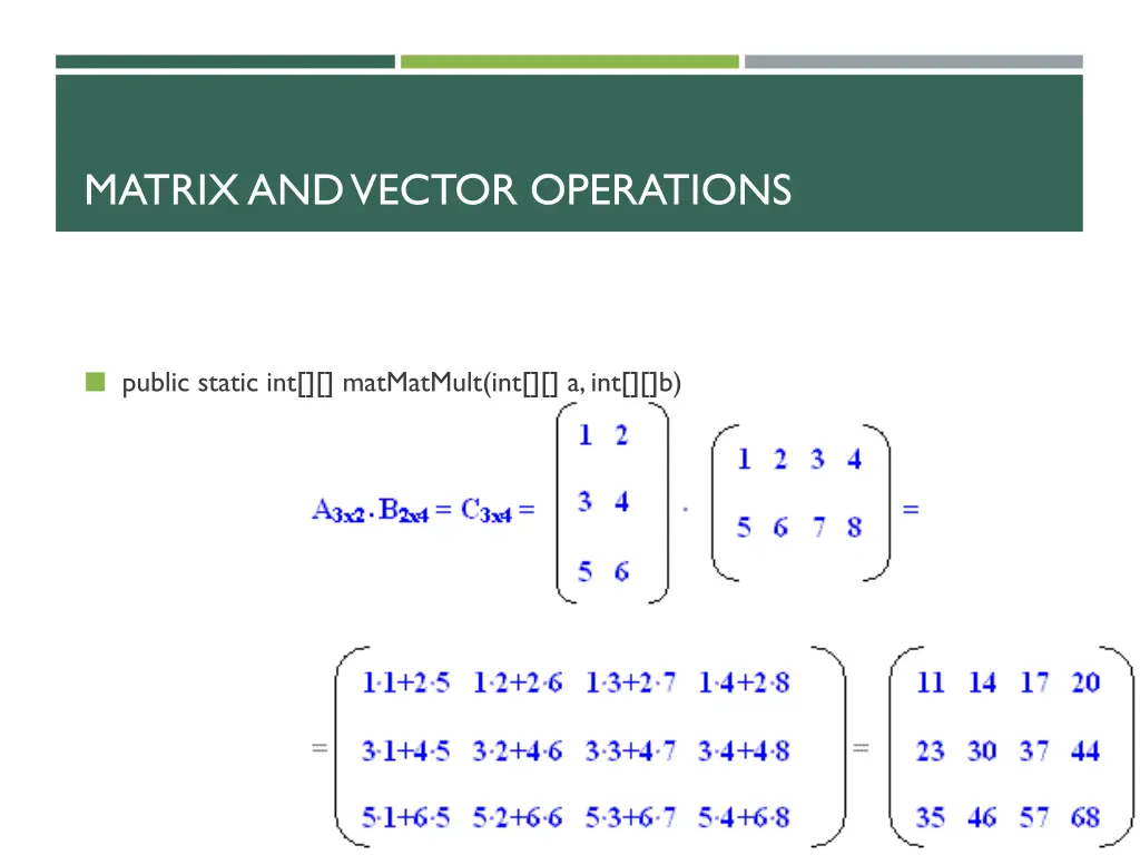 matrix and vector operations 5