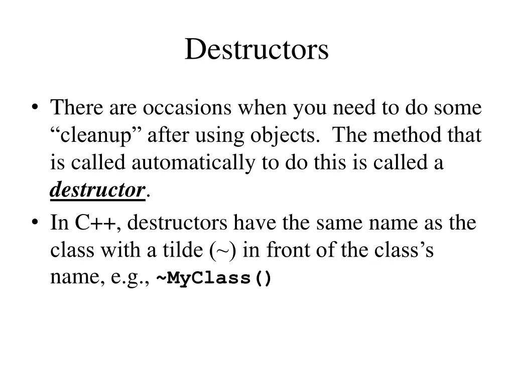 destructors