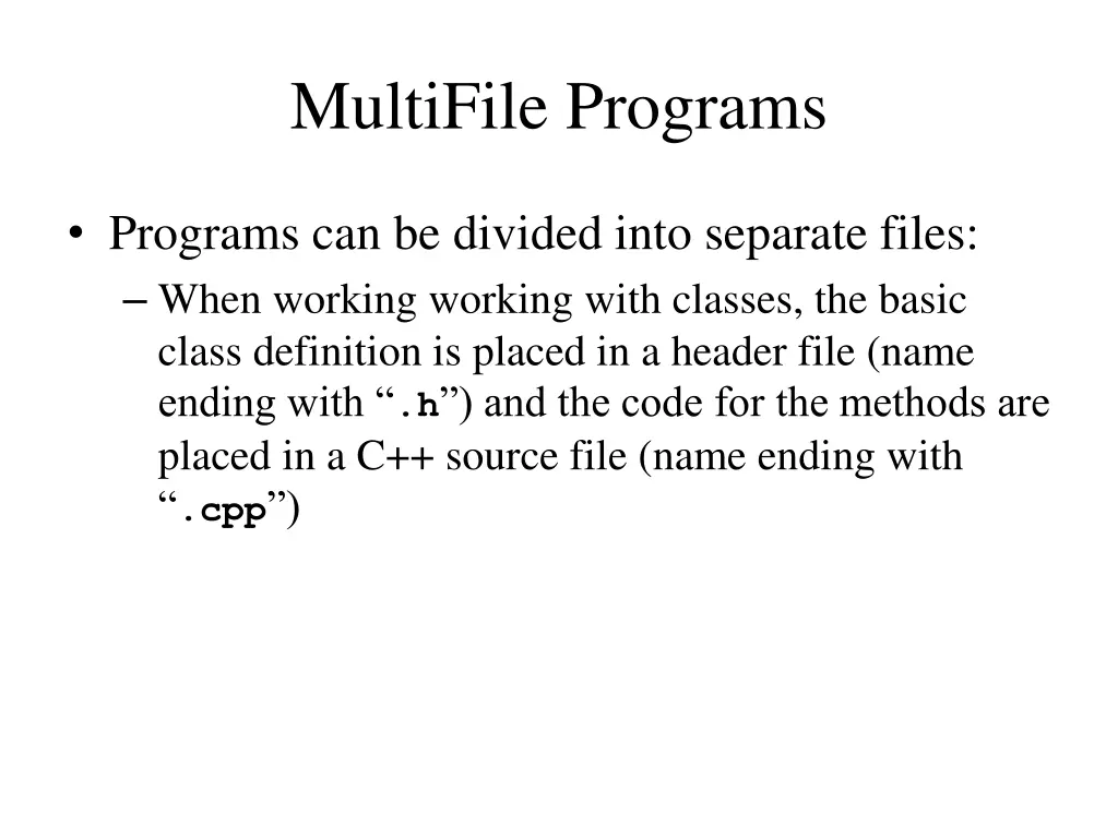multifile programs