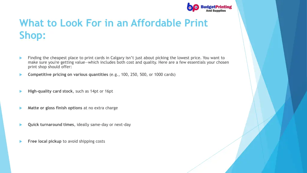 what to look for in an affordable print shop