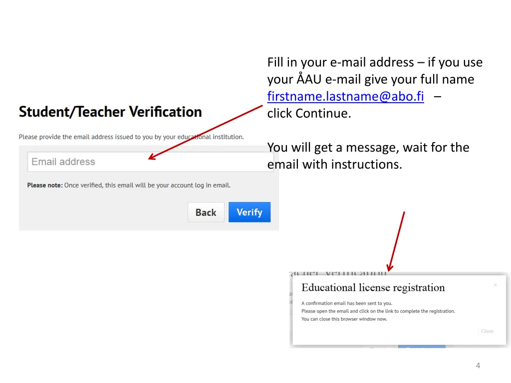 fill in your e mail address if you use your