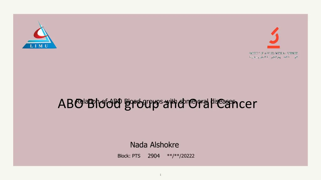 relation of abo blood groups with some oral