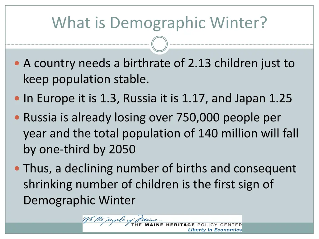 what is demographic winter