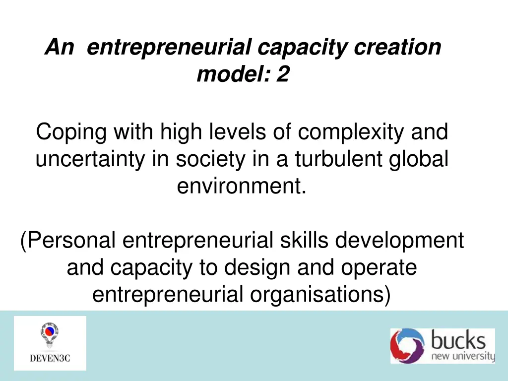an entrepreneurial capacity creation model 2