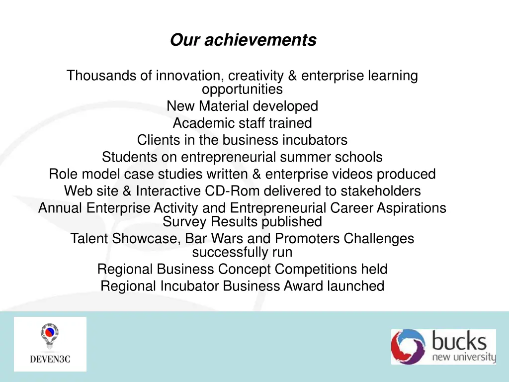 our achievements