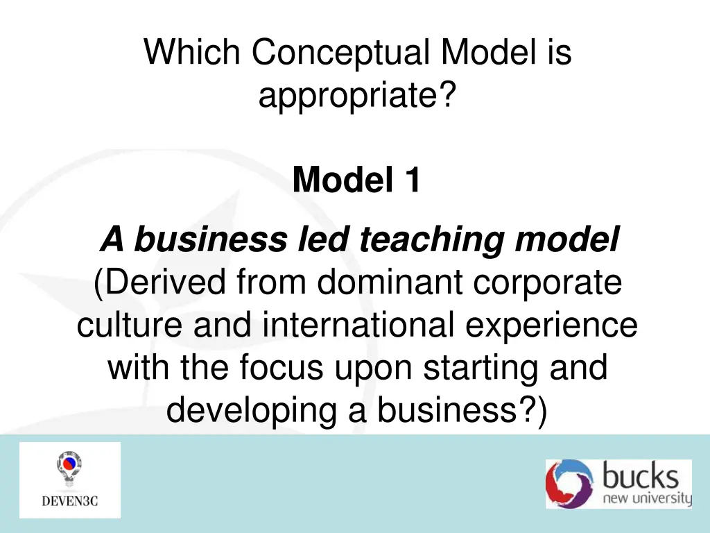 which conceptual model is appropriate