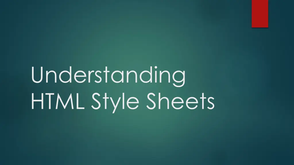 understanding html style sheets
