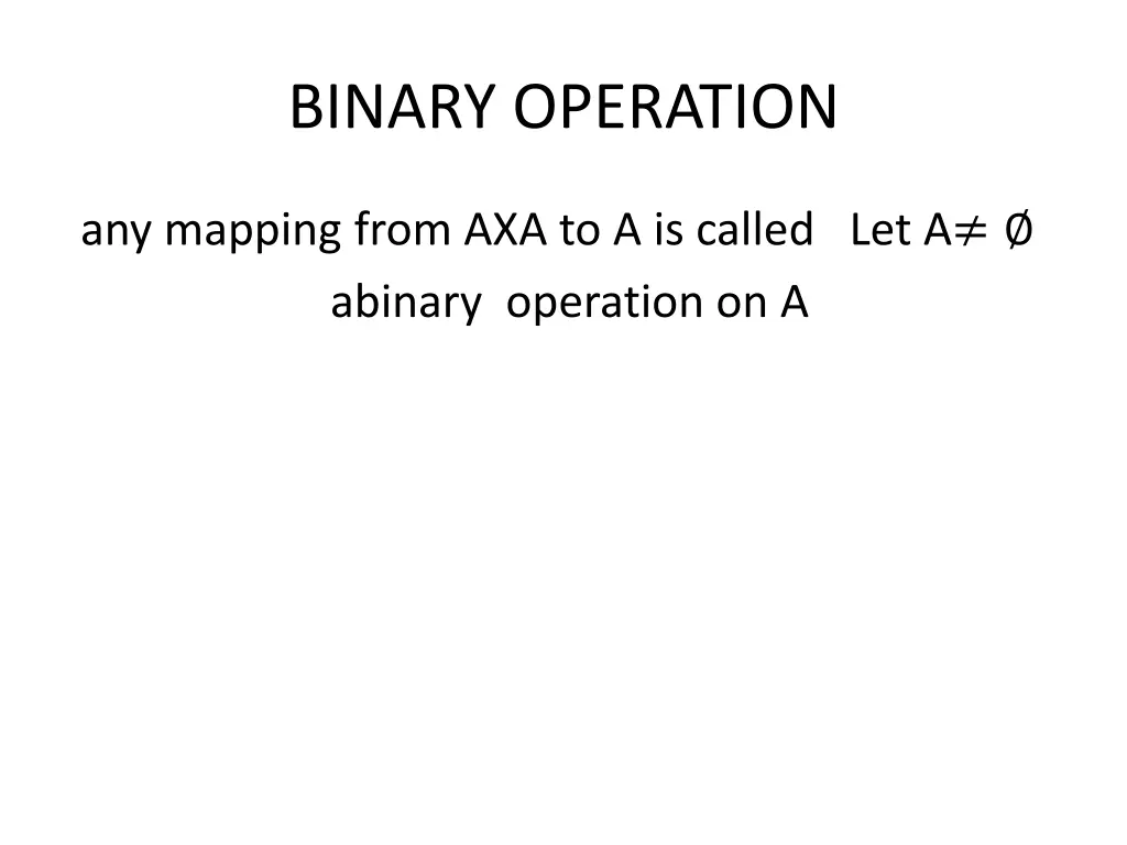 binary operation