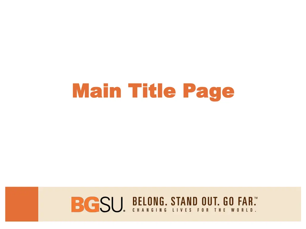 main title page main title page