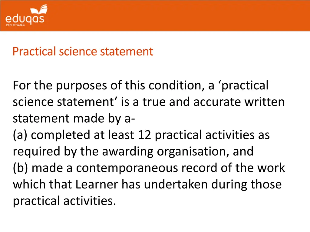 practical science statement 1