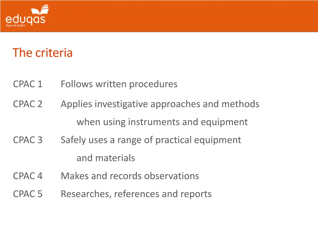 the criteria