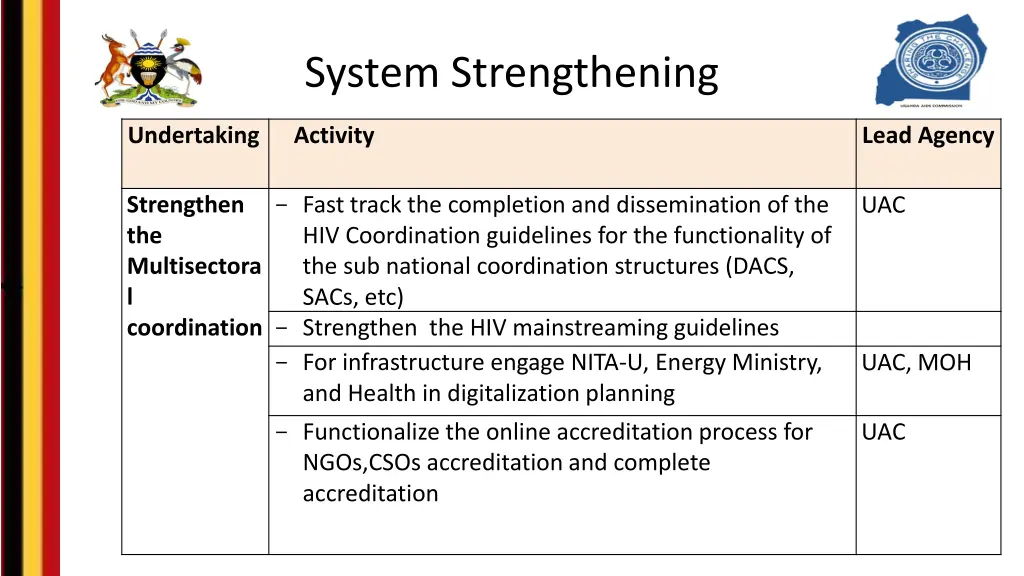 system strengthening