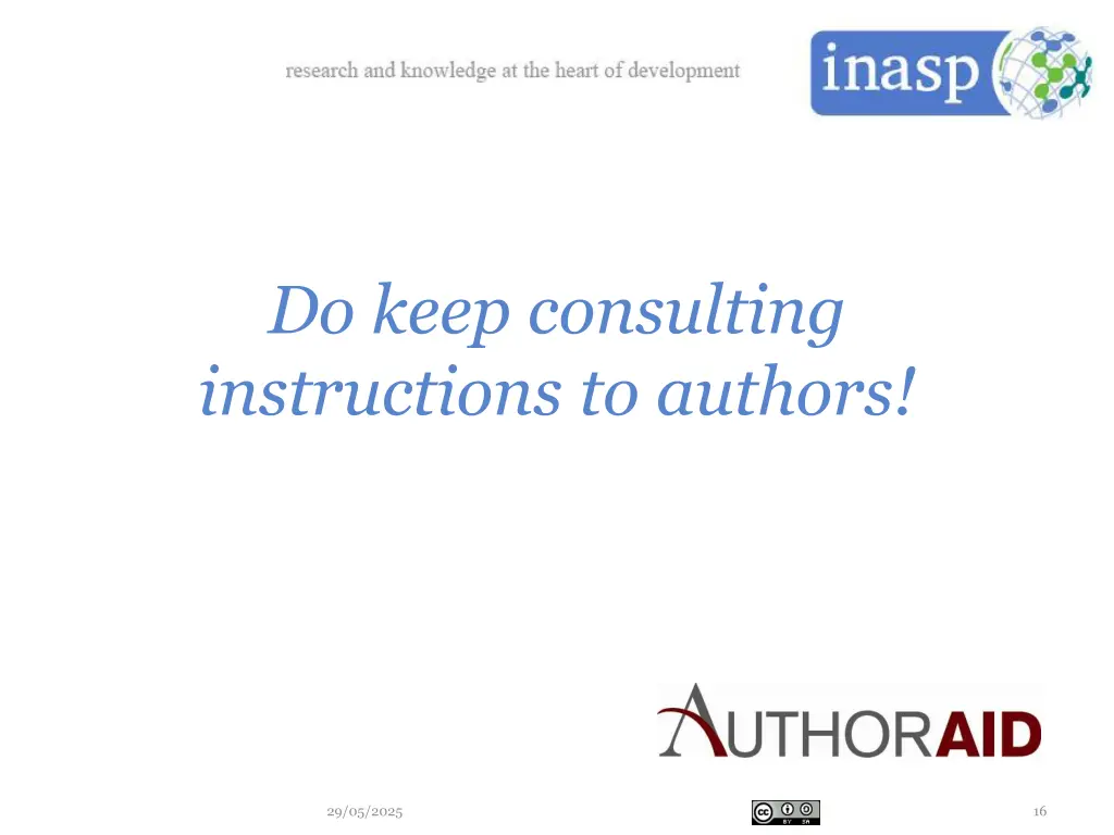 do keep consulting instructions to authors