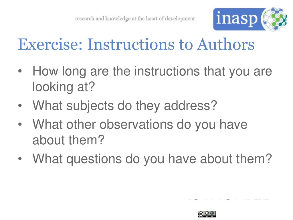 exercise instructions to authors