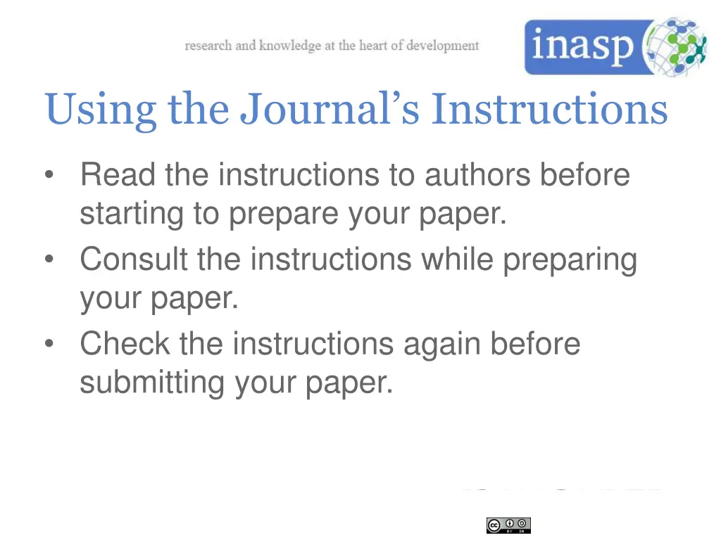 using the journal s instructions