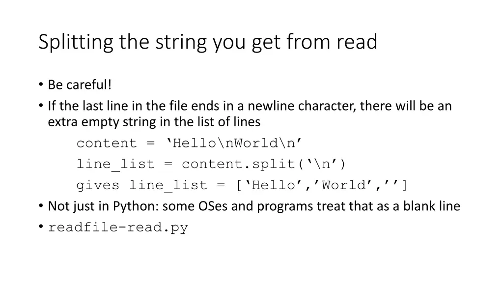 splitting the string you get from read