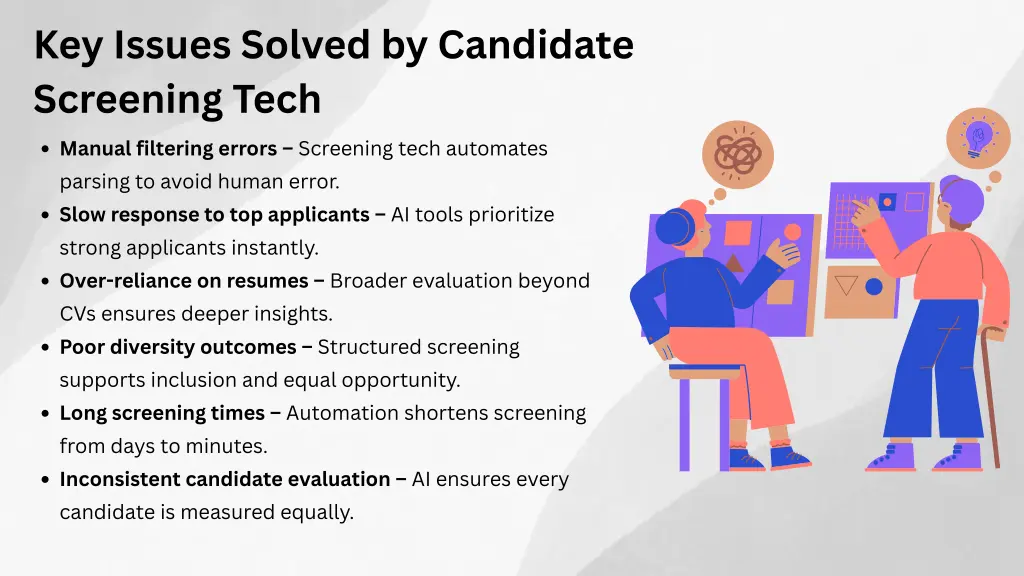key issues solved by candidate screening tech