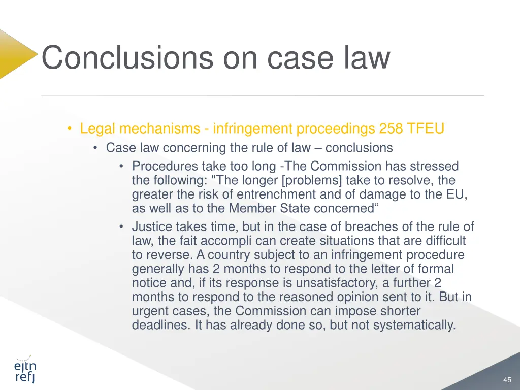conclusions on case law