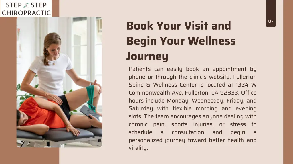book your visit and begin your wellness journey