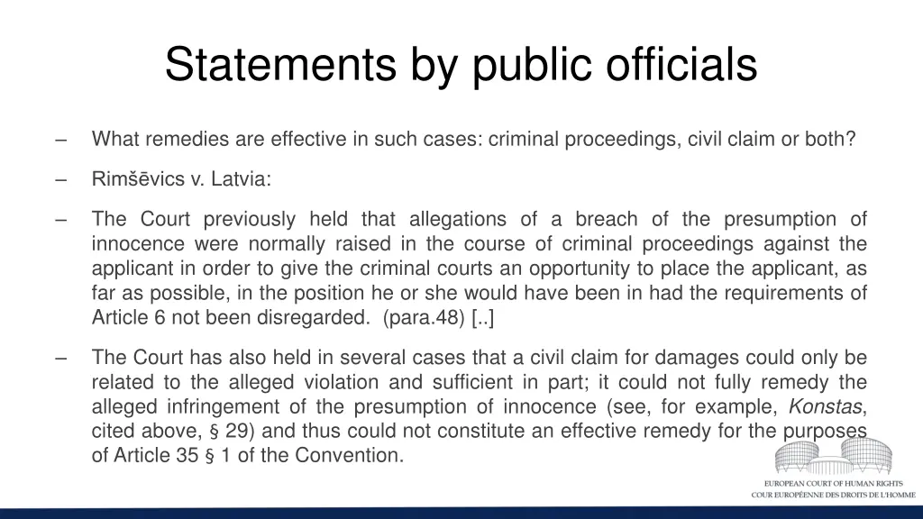 statements by public officials