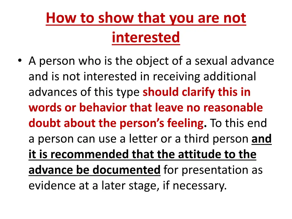 how to show that you are not interested