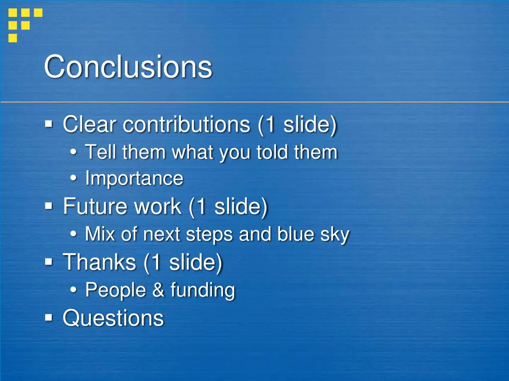 conclusions