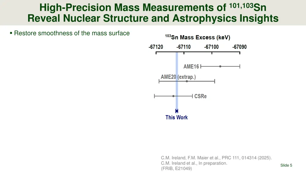 high precision mass measurements