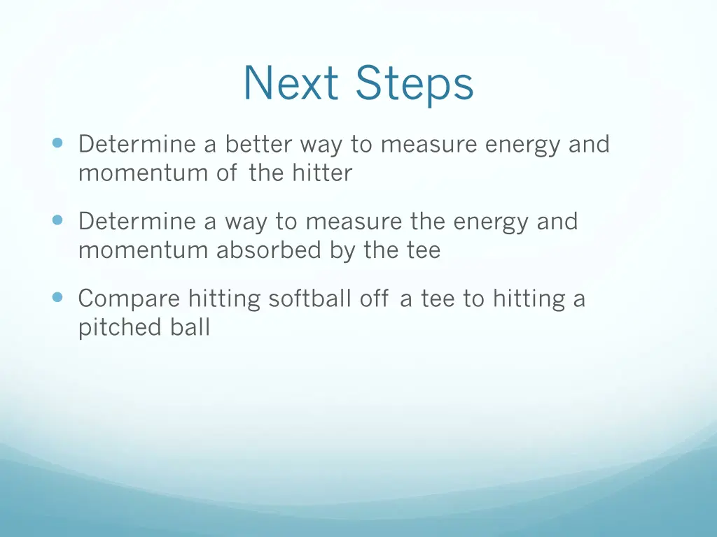 next steps