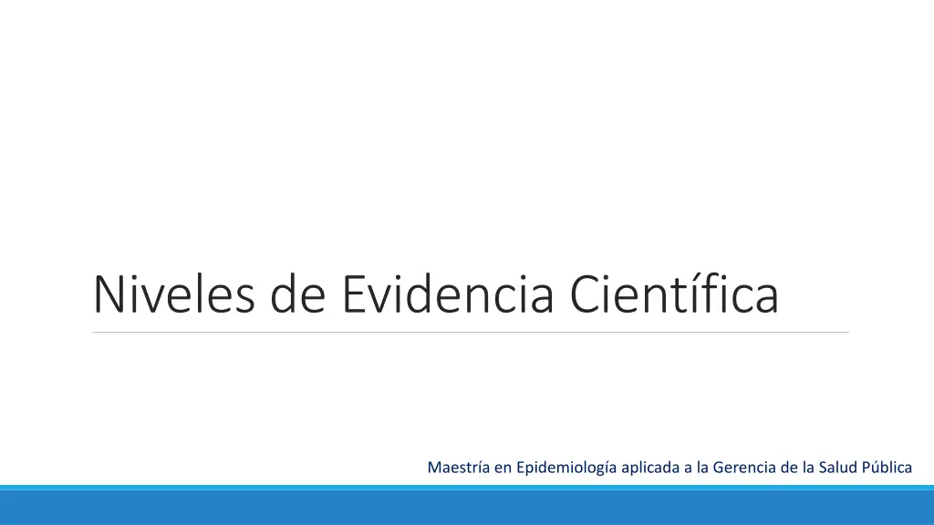 niveles de evidencia cient fica