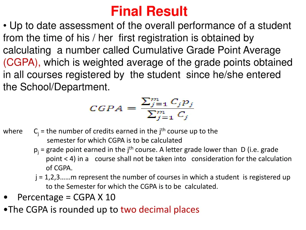 final result